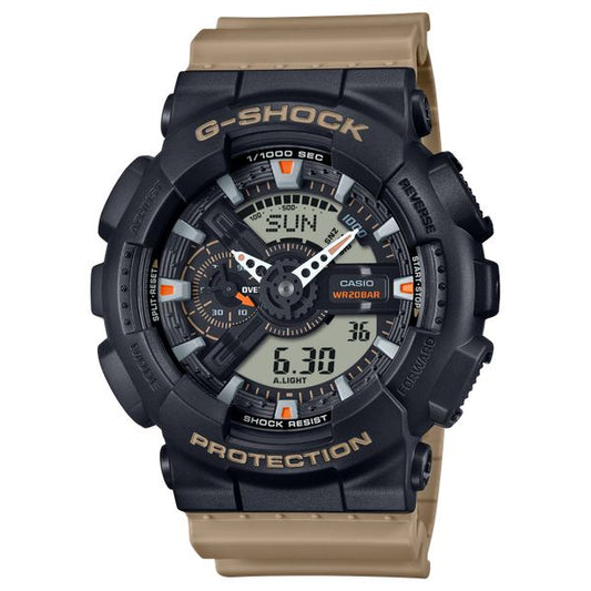 Casio G-Shock Analog - Digital Watch GA110TU-1A5 Black - Brown - Orange-Black Sheep Skate Shop