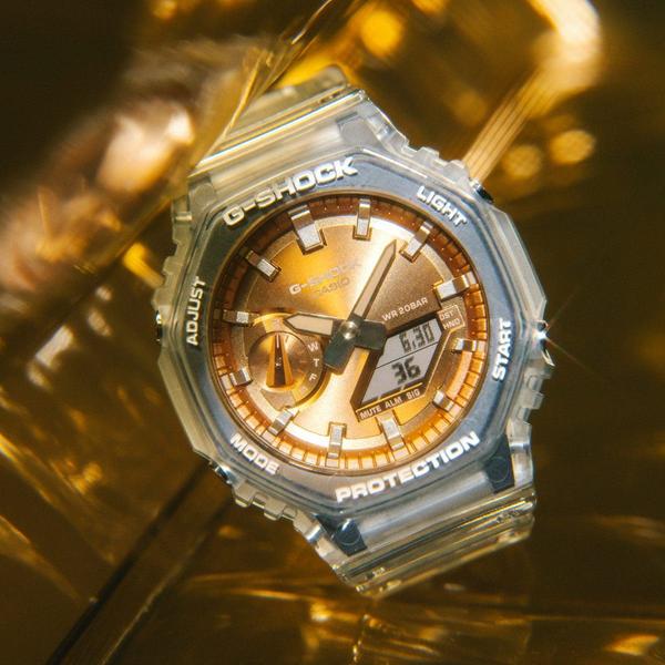 Casio G-Shock Analog-Digital Watch GA2100BM-7A5 Clear - Rose Gold-Black Sheep Skate Shop