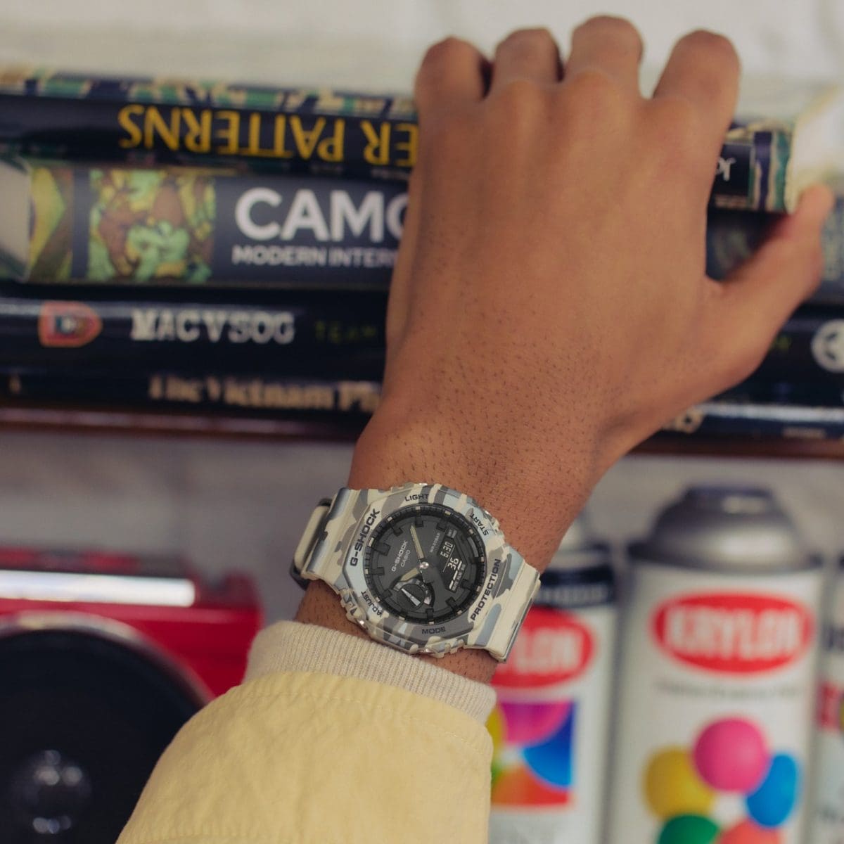 Casio G-Shock Analog-Digital Watch GA2100CM-5A Camo-Black Sheep Skate Shop