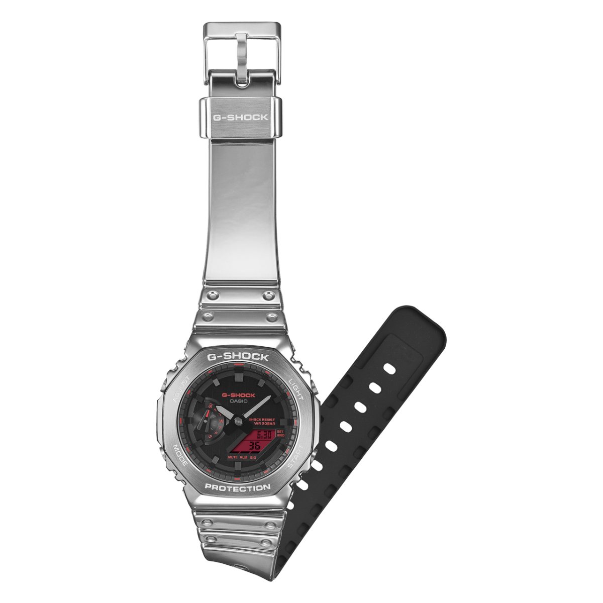Casio G-Shock Analog-Digital Watch GA2100YRA-8A Silver - Red