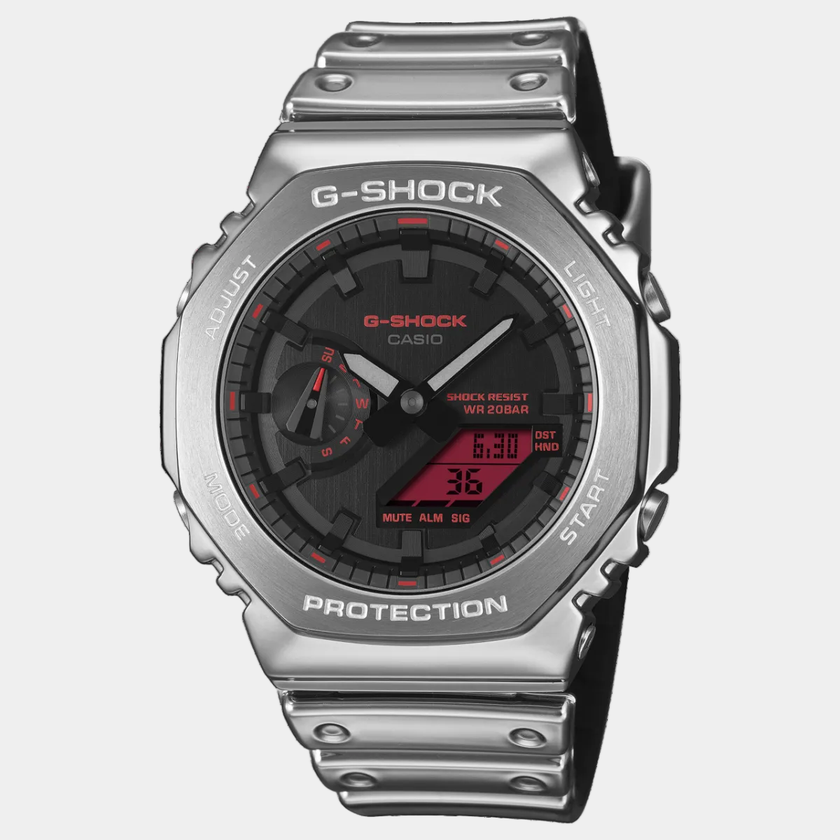 Casio G-Shock Analog-Digital Watch GA2100YRA-8A Silver - Red