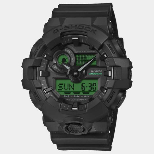 Casio G-Shock Analog-Digital Watch GA700BEG-1A Black - Green-Black Sheep Skate Shop