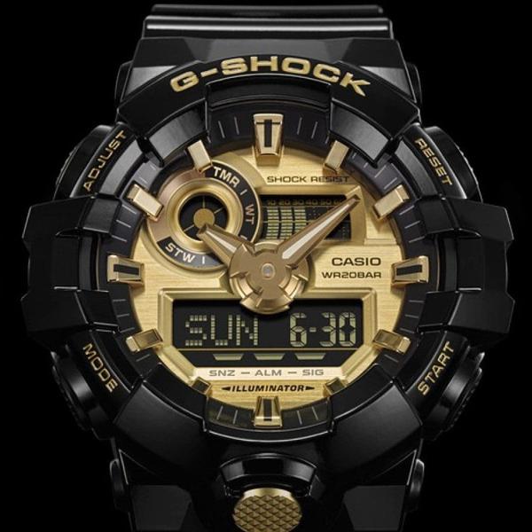 Casio G-Shock Analog-Digital Watch GA710GB-1A Black - Gold-Black Sheep Skate Shop