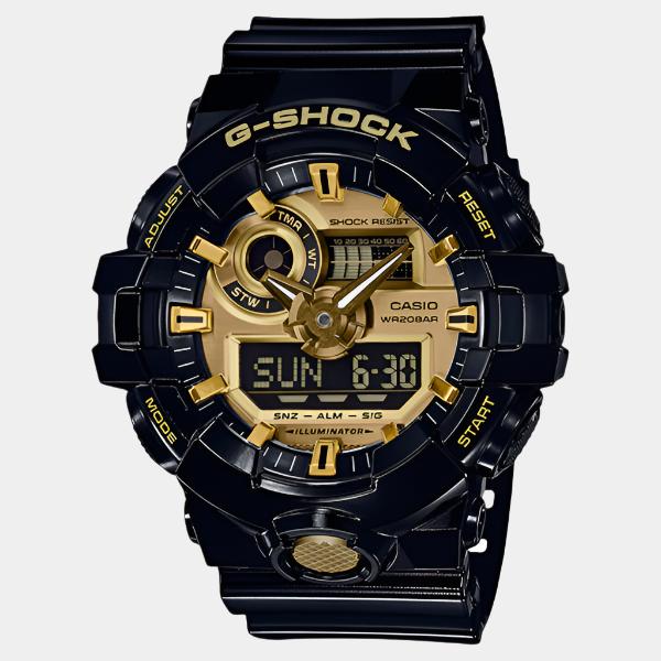 Casio G-Shock Analog-Digital Watch GA710GB-1A Black - Gold-Black Sheep Skate Shop