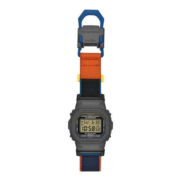 Casio G-Shock Digital Watch DW5600MNC-8A2 Black - Grey - Orange Cloth Band-Black Sheep Skate Shop