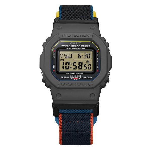 Casio G-Shock Digital Watch DW5600MNC-8A2 Black - Grey - Orange Cloth Band-Black Sheep Skate Shop