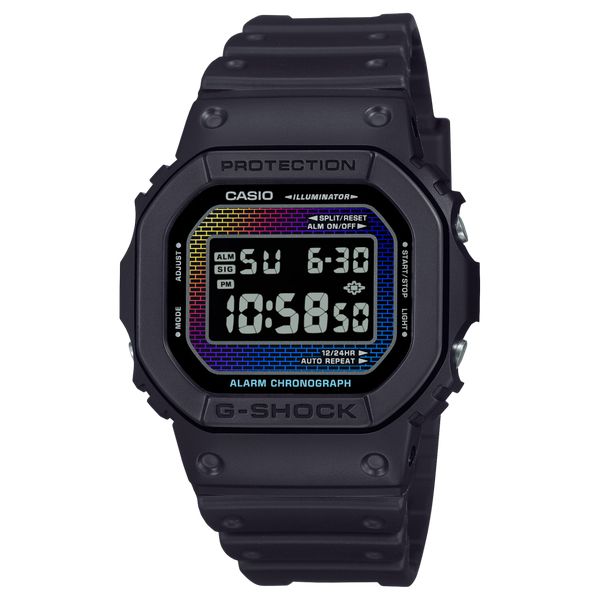 Casio G-Shock Digital Watch DW5600RW-1 Black - Iridescent
