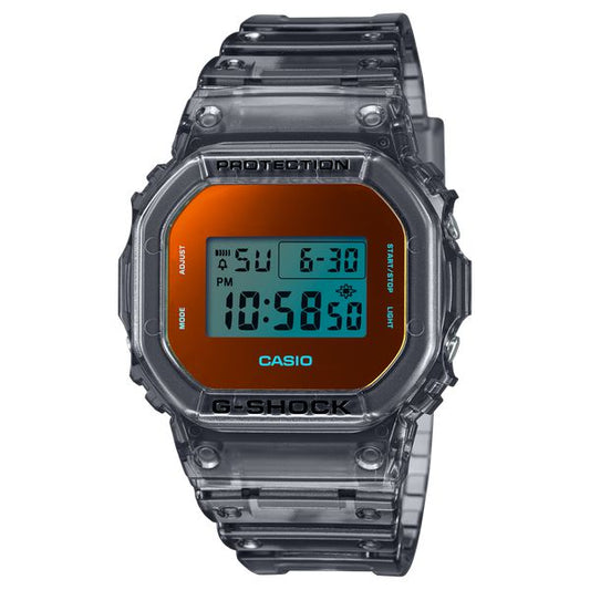 Casio G-Shock Digital Watch DW5600TLS-8 Translucent Grey - Orange-Black Sheep Skate Shop