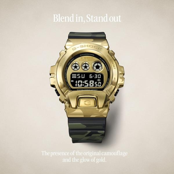 Casio G-Shock Digital Watch GM6900CMG-3 Gold - Camo-Black Sheep Skate Shop
