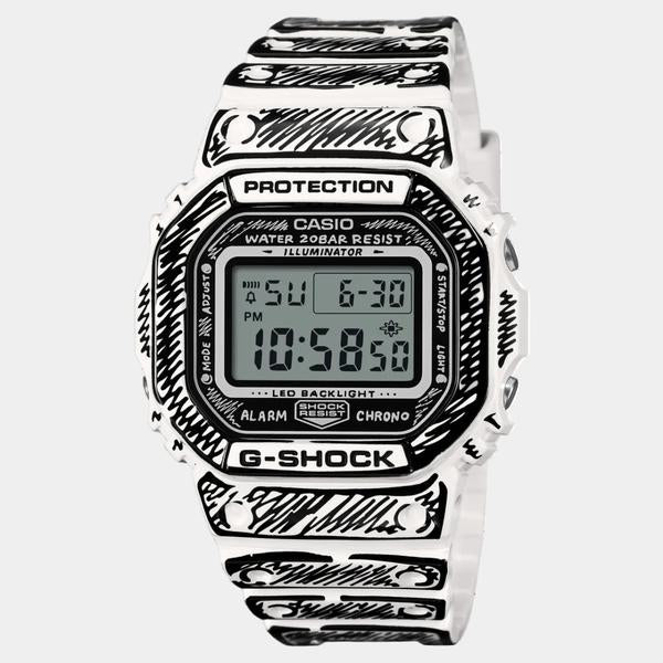 Casio G-Shock x Joshua Vides Digital Watch DW5600JV-7 White-Black Sheep Skate Shop