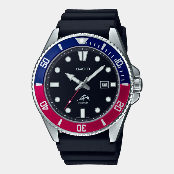 Casio Vintage Collection Analog Watch MDV106B-1A2V Blue - Red - Black-Black Sheep Skate Shop