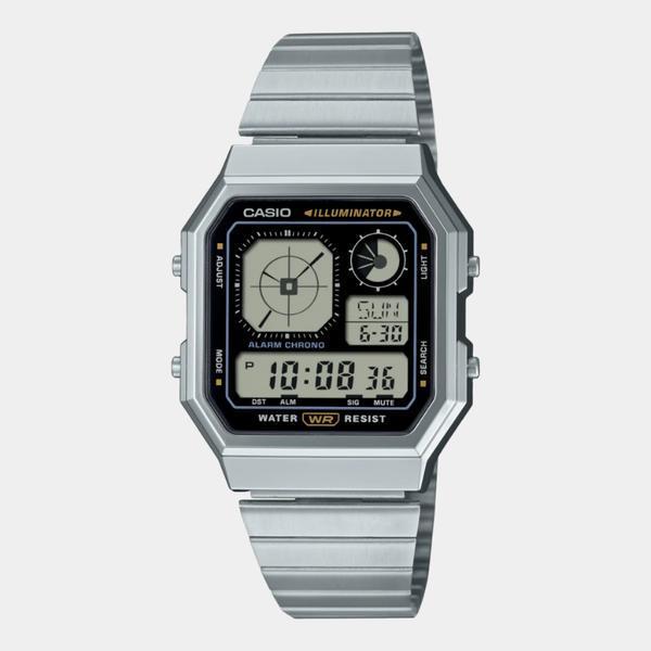 Casio Vintage Collection Digital Watch A130WE-1A Silver - Black-Black Sheep Skate Shop