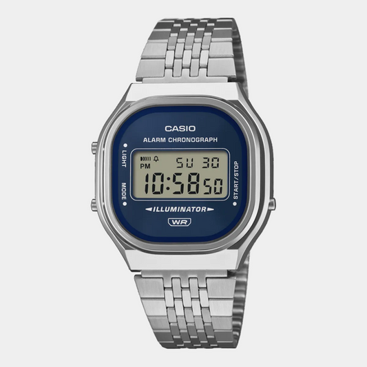 Casio Vintage Collection Digital Watch A140WE-2A Silver - Blue-Black Sheep Skate Shop