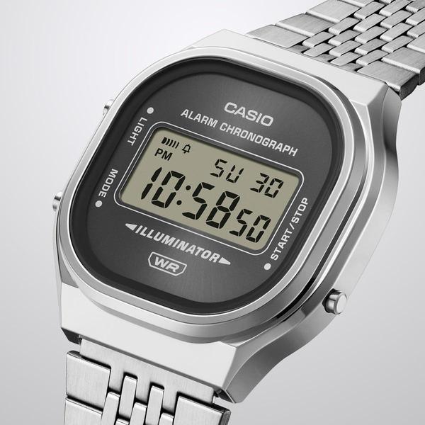 Casio Vintage Collection Digital Watch A140WE-8A Silver - Charcoal-Black Sheep Skate Shop