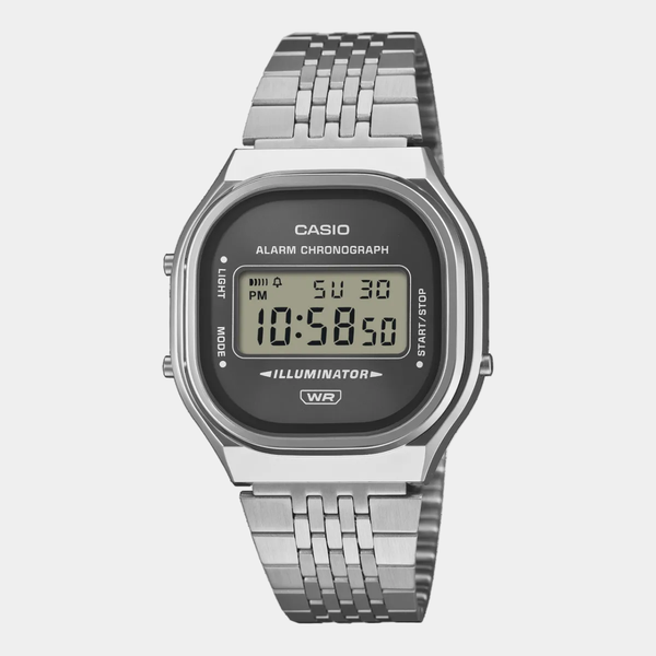 Casio Vintage Collection Digital Watch A140WE-8A Silver - Charcoal-Black Sheep Skate Shop
