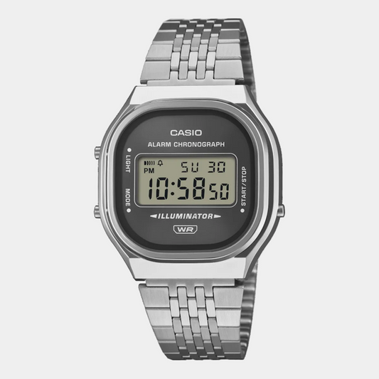 Casio Vintage Collection Digital Watch A140WE-8A Silver - Charcoal-Black Sheep Skate Shop