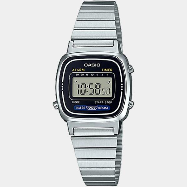 Casio Vintage Collection Digital Watch Small LA670WA-1 Silver-Black Sheep Skate Shop