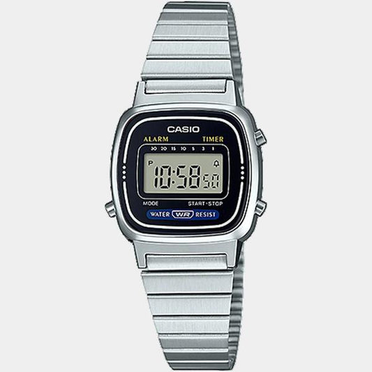 Casio Vintage Collection Digital Watch Small LA670WA-1 Silver-Black Sheep Skate Shop