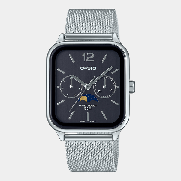 Casio Vintage Collection Standard Watch MTPM305MC-1AV Silver - Black-Black Sheep Skate Shop