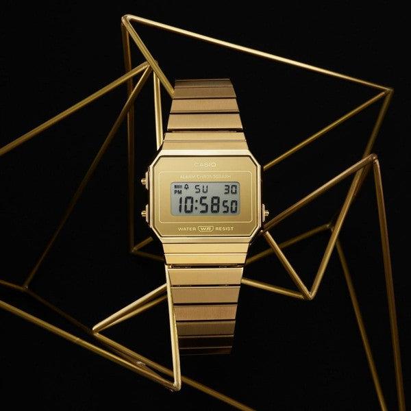 Casio Vintage Digital Watch A700WEVG-9AV Vintage Gold-Black Sheep Skate Shop