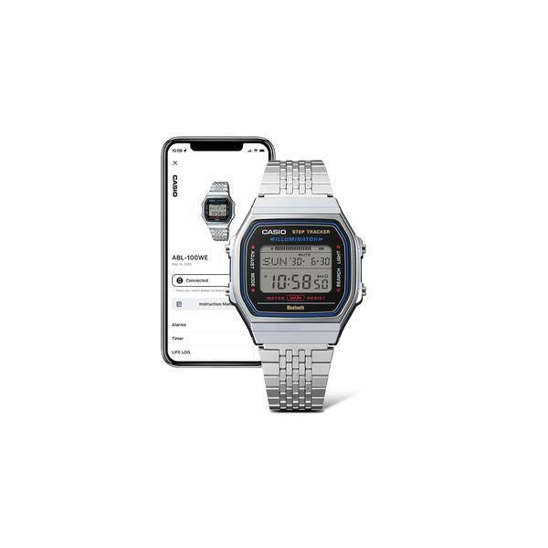 Casio Vintage Digital Watch ABL100WE-2A Silver - Blue-Black Sheep Skate Shop