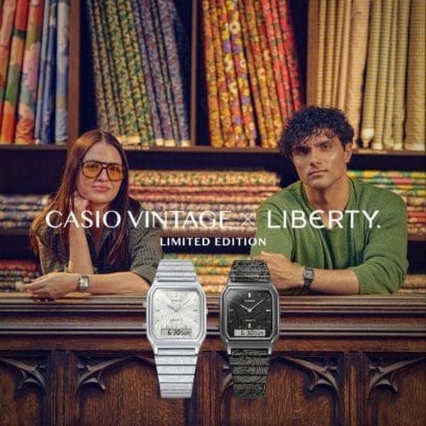 Casio Vintage x Liberty Collaboration Digital - Analog Watch AQ230EBLT-1A Black-Black Sheep Skate Shop