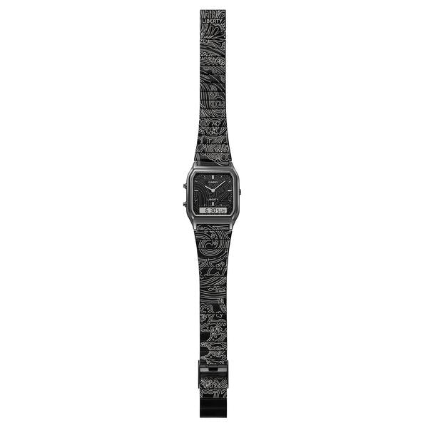 Casio Vintage x Liberty Collaboration Digital - Analog Watch AQ230EBLT-1A Black-Black Sheep Skate Shop