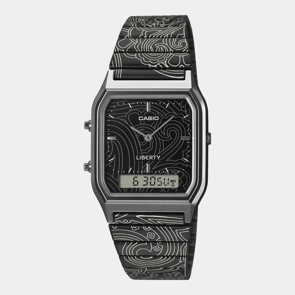 Casio Vintage x Liberty Collaboration Digital - Analog Watch AQ230EBLT-1A Black-Black Sheep Skate Shop