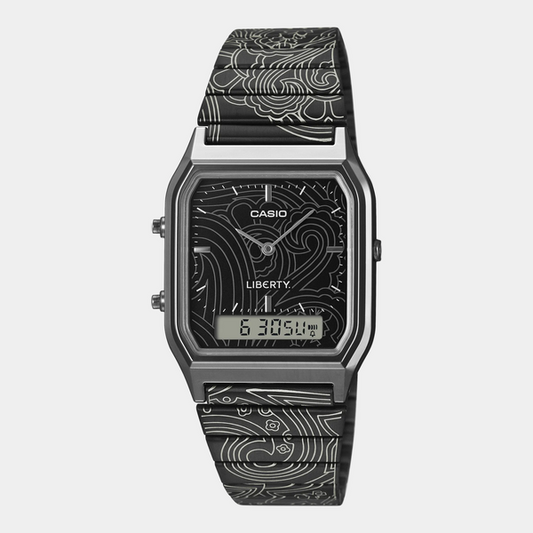 Casio Vintage x Liberty Collaboration Digital - Analog Watch AQ230EBLT-1A Black-Black Sheep Skate Shop