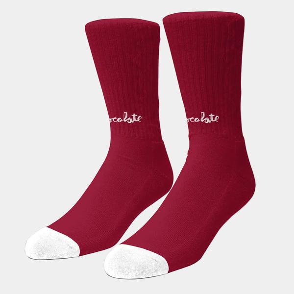 Chocolate Skateboards Lost Chunk Crew Socks Red-Black Sheep Skate Shop