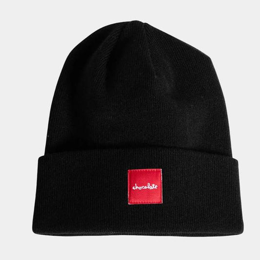 Chocolate Skateboards Square Label Tight Cuff Beanie Black-Black Sheep Skate Shop