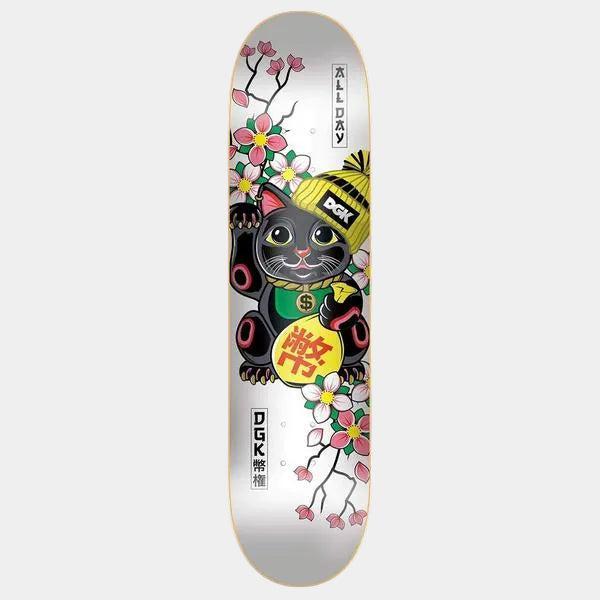 DGK Skateboards Lucky Cat White Deck 8.25"-Black Sheep Skate Shop
