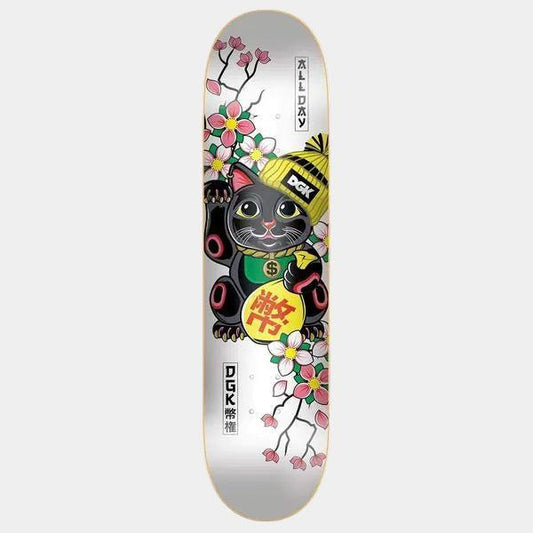 DGK Skateboards Lucky Cat White Deck 8.25"-Black Sheep Skate Shop