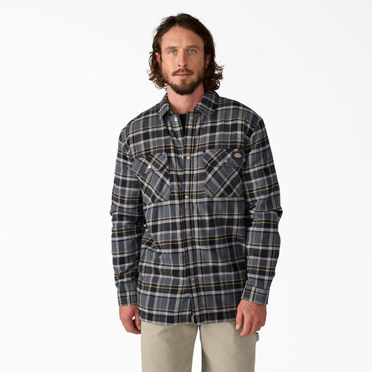 Dickies Sherpa Lined Flannel Shirt Jacket Ultimate Gray