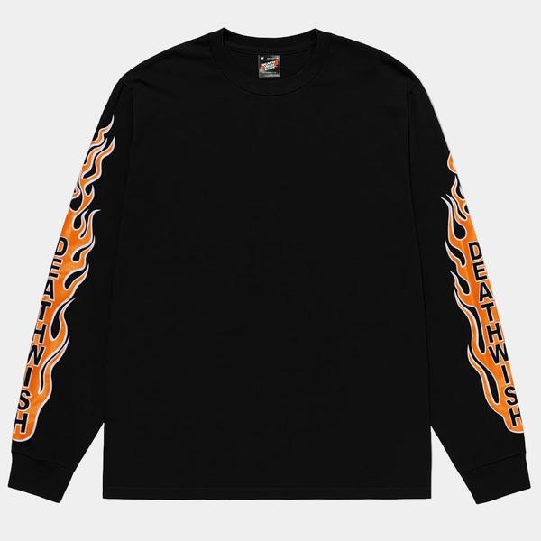 Deathwish Skateboards Ghost Rider Long Sleeve T-Shirt Black-Black Sheep Skate Shop
