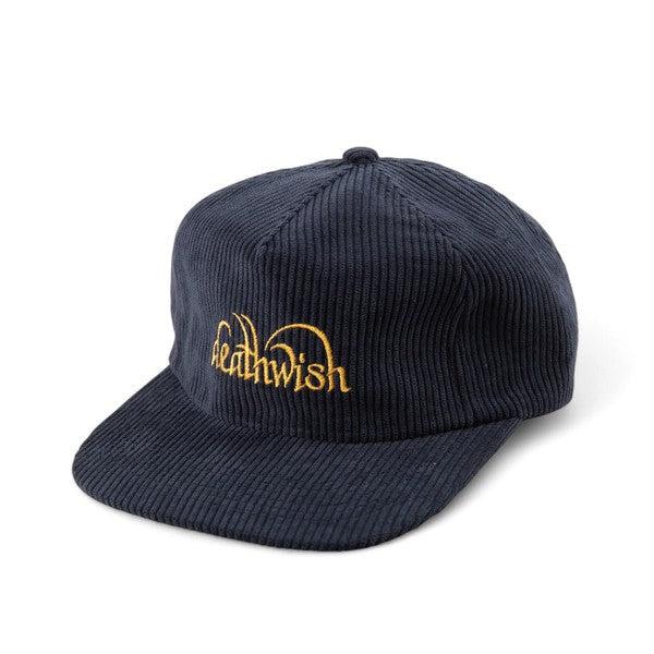 Deathwish Skateboards Golden Corduroy Snapback Hat Navy-Black Sheep Skate Shop