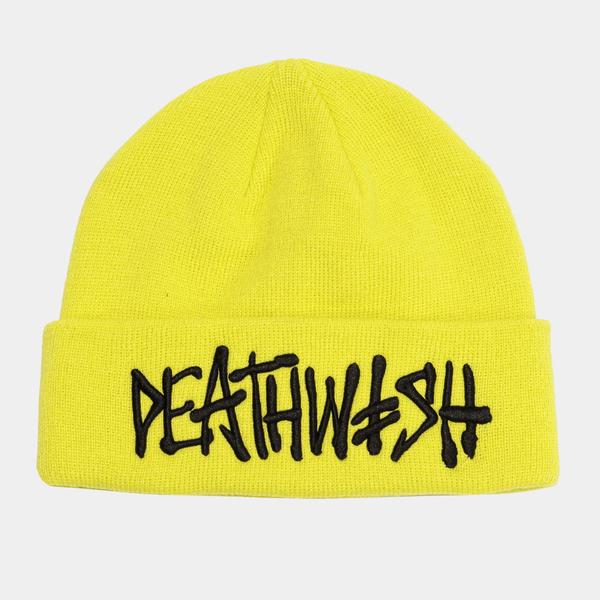 Deathwish Skateboards OG Deathspray Beanie Yellow-Black Sheep Skate Shop
