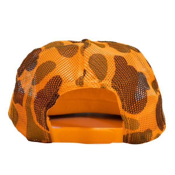 Deathwish Skateboards OG Deathspray Mesh Trucker Snapback Hat Orange Camo-Black Sheep Skate Shop