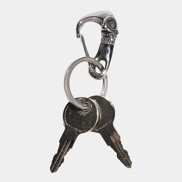Deathwish Skateboards Skull Carabiner Keychain Silver-Black Sheep Skate Shop