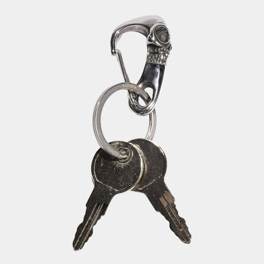 Deathwish Skateboards Skull Carabiner Keychain Silver-Black Sheep Skate Shop