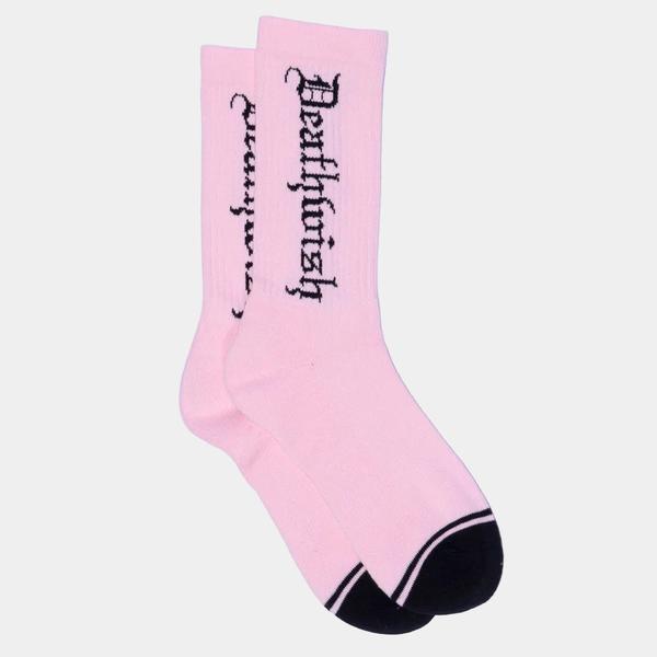 Deathwish Skateboards Sock of Death Crew Socks Pink-Black Sheep Skate Shop