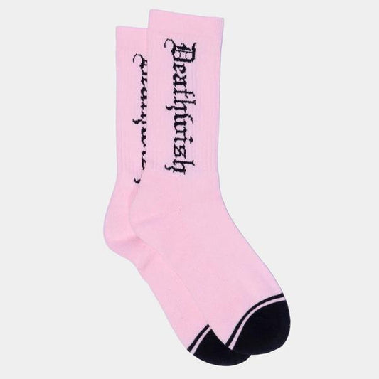 Deathwish Skateboards Sock of Death Crew Socks Pink-Black Sheep Skate Shop