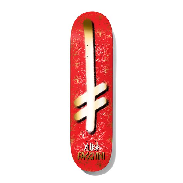 Deathwish Skateboards Yuri Facchini Gang Logo Orchids Deck 8.25"-Black Sheep Skate Shop