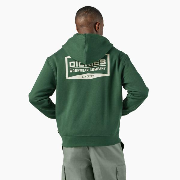 Dickies Bolivar Fleece Full Zip Hoody Pine Needle Green-Black Sheep Skate Shop
