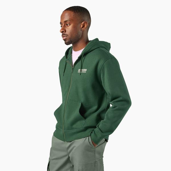 Dickies Bolivar Fleece Full Zip Hoody Pine Needle Green-Black Sheep Skate Shop