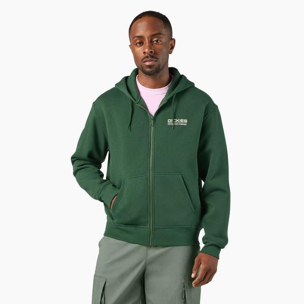 Dickies Bolivar Fleece Full Zip Hoody Pine Needle Green-Black Sheep Skate Shop