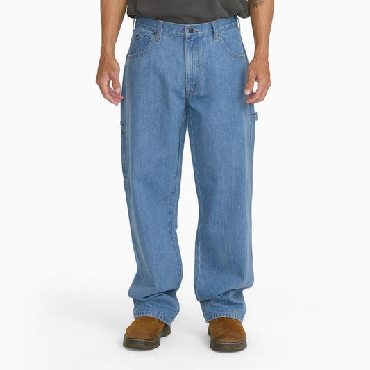 Dickies Carpenter Jeans Relaxed Fit Straight Leg Light Wash Denim-Black Sheep Skate Shop