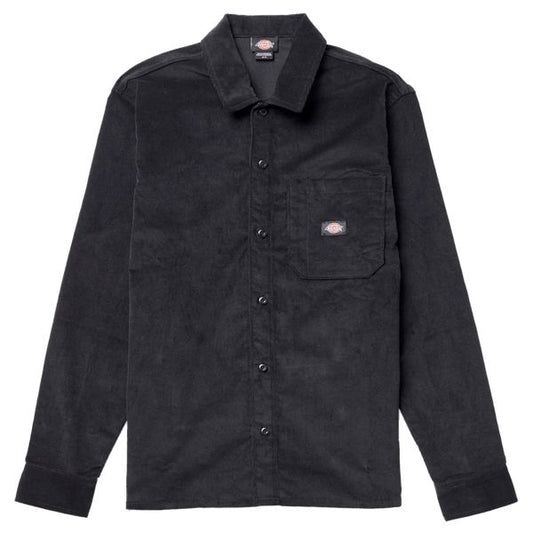 Dickies Corduroy Long Sleeve Relaxed Fit Work Shirt Black-Black Sheep Skate Shop