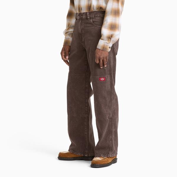 Dickies Double Knee Denim Work Jeans Loose Fit Straight Leg Dark Brown Wash Tinted-Black Sheep Skate Shop