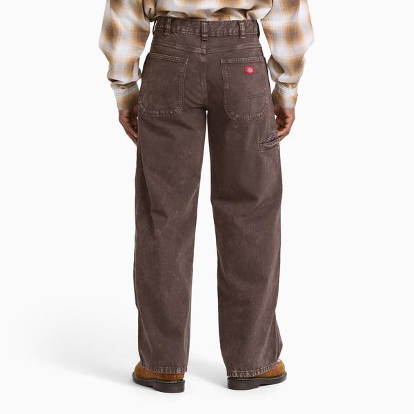 Dickies Double Knee Denim Work Jeans Loose Fit Straight Leg Dark Brown Wash Tinted-Black Sheep Skate Shop